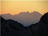 Jutranji pogled na Kamniško Savinjske Alpe.